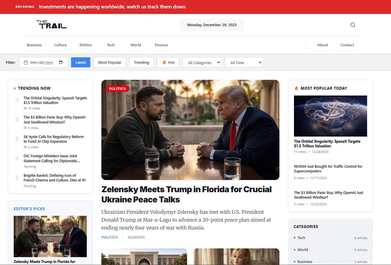 The Trail - Strategic Web Application developed by Rizwanul Islam (Afraim)